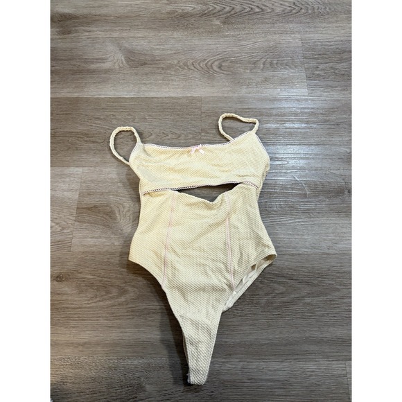 Urban Outfitters x Frankies Bikinis Julianne Waffle Cheeky One Piece Swimsuit S - Picture 1 of 5